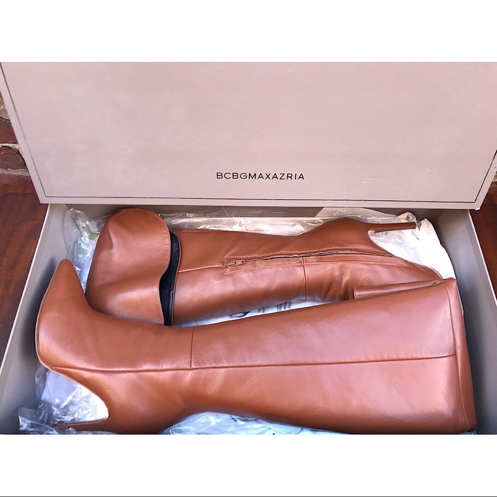 BCBGMAXAZRIA Cognac Knee High Leather Boots - SOLD - Picture 2 of 10